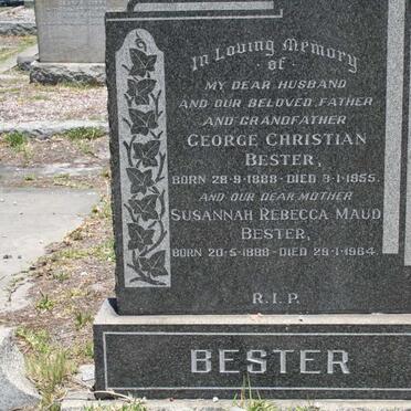 BESTER George Christian 1888-1955 &amp; Susannah Rebecca Maud 1888-1964