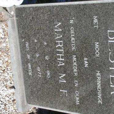 BESTER Martha M.F. 1913-1977