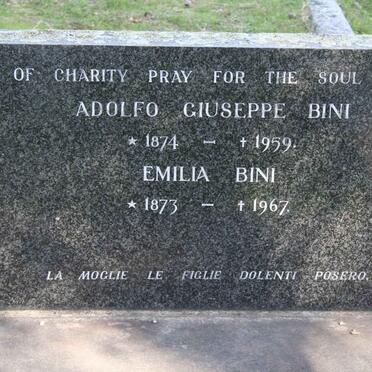 BINI Adolfo Giuseppe 1874-1959 &amp; Emilia 1873-1967 :: WOODLAND Margherita Corinna nee BINI -1965