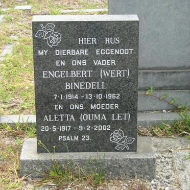 BINEDELL Engelbert 1914-1962 &amp; Aletta 1917-2002