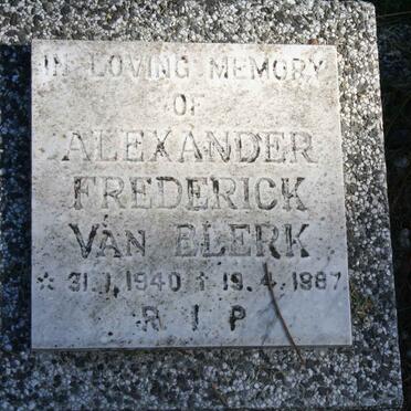 BLERK Alexander Frederick, van 1940-1987