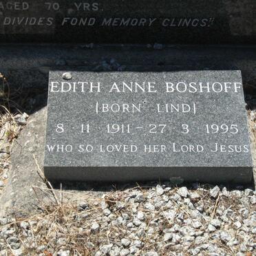 BOSHOFF Edith Anne nee LIND 1911-1995