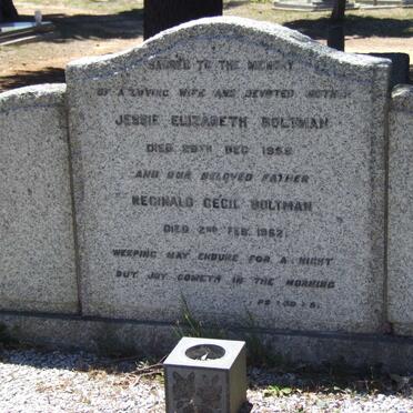 BOLTMAN Reginald Cecil -1962 &amp; Jessie Elizabeth -1959
