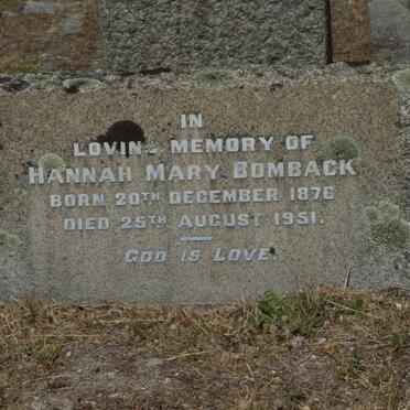 BOMBACK Hannah Mary 1876-1951