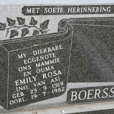 BOERSSEN Emily Rosa nee VAN AS 1919-1982