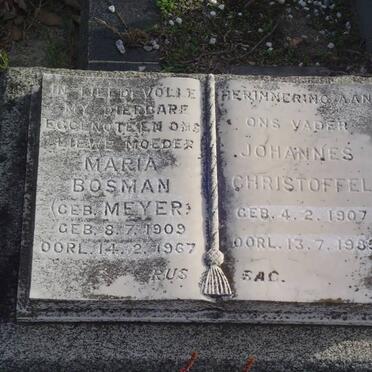 BOSMAN Johannes Christoffel 1907-1985 &amp; Maria MEYER 1909-1967