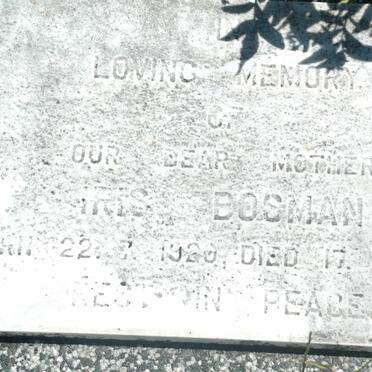 BOSMAN Iris 1920-19??