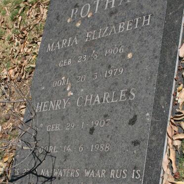 BOTHA Henry Charles 1907-1988 &amp; Maria Elizabeth 1906-1979