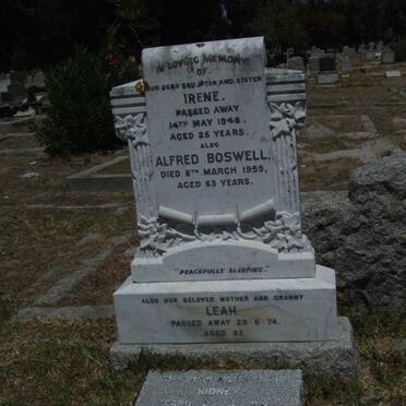 BOSWELL Alfred -1955 &amp; Irene -1948 :: BOSWELL Sidney 1919-1987 &amp; Leah -1974