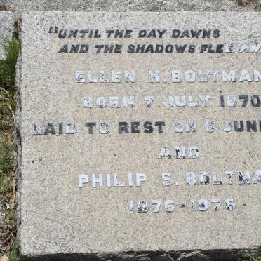 BOLTMAN Philip S. 1876-1976 &amp; Ellen H. 1870-1955