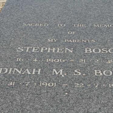 BOSCH Stephen 1906-1961 &amp; Dinah M.S. 1901-1966