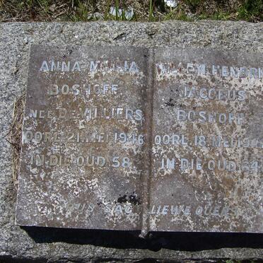 BOSHOFF Willem Hendrik Jacobus -1942 &amp; Anna Maria DE VILLIERS -1946
