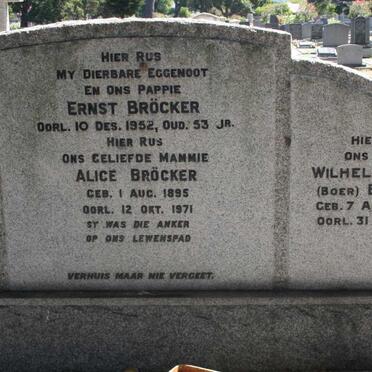 BRÖCKER Ernst -1952 &amp; Alice 1895-1971 :: BRÖCKER Wilhelm Ernst 1897-1968