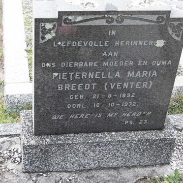 BREEDT Pieternella Maria nee VENTER 1892-1972