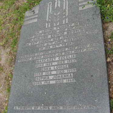 BROWN Leonard Edwin 1879-1939 & Margaret Cecelia 1889-1953 :: BROWN Edna Louise 1914-1959 :: BROWN Sophia Johanna 1914-1968