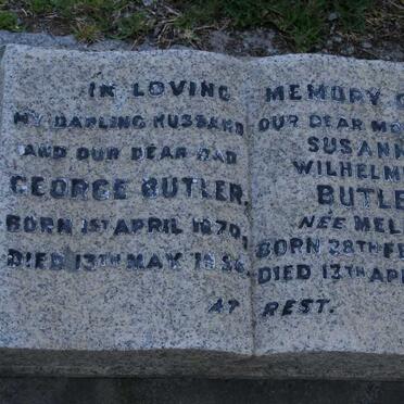 BUTLER George 1870-1956 &amp; Susanna Wilhelmina MELLET 1878-1959
