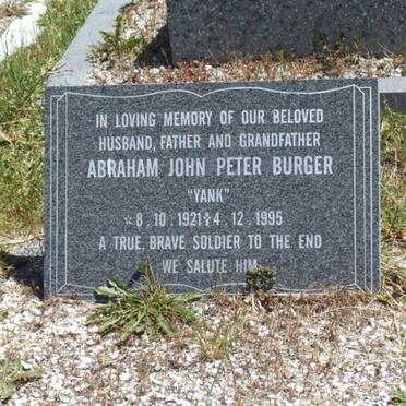 BURGER Abraham John Peter 1921-1995