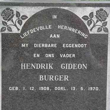 BURGER Hendrik Gideon 1908-1970