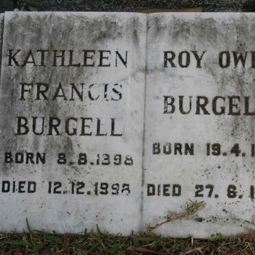 BURGELL Roy Owen 1891-1970 &amp; Kathleen Francis 1898-1998