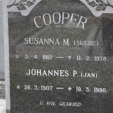 COOPER Johannes P. 1907-1990 &amp; Susanna M. 1912-1978