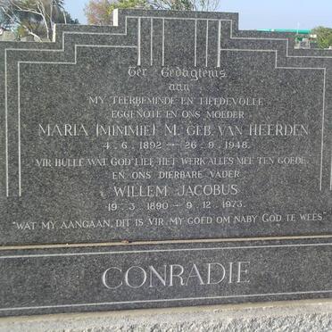 CONRADIE Willem Jacobus 1890-1973 &amp; Maria M. van HEERDEN 1892-1948