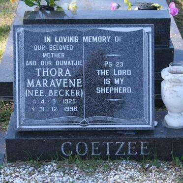 COETZEE Thora Maravene nee BECKER 1925-1998
