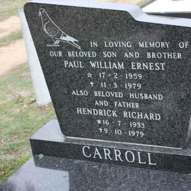 CARROLL Hendrick Richard 1933-1979 :: CARROLL Paul William Ernest 1959-1979