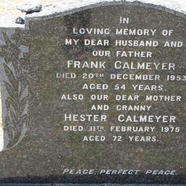 CALMEYER Frank -1953 &amp; Hester -1975