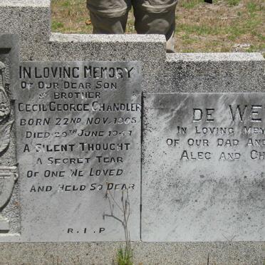 CHANDLER Cecil George 1905-1947 :: DE WET Alec &amp; Chris