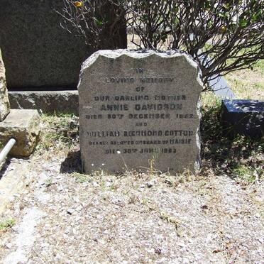 DAVIDSON Annie -1952 :: COTTON William Richmond -1963