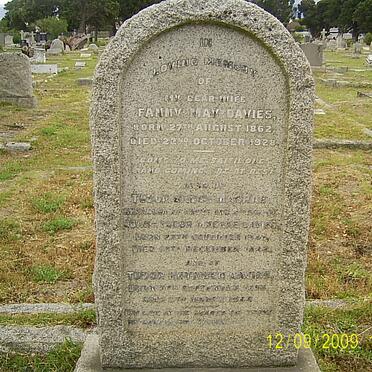 DAVIES Tudor Rhydwen 185?-1944 &amp; Fanny May 1862-1928