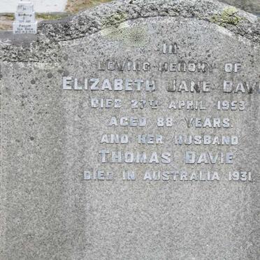 DAVIE Thomas -1931 &amp; Elizabeth Jane -1953