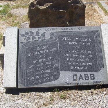 DABB Stanley Lewis 1891-1978 &amp; Jessie 1891-1962