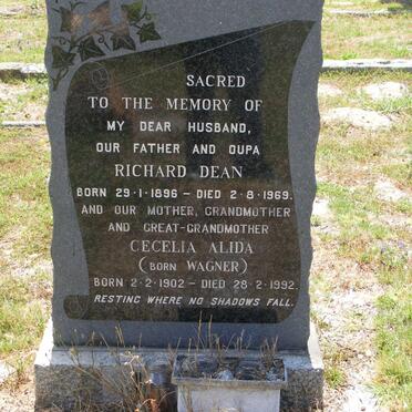 DEAN Richard 1896-1969 &amp; Cecelia Alida WAGNER 1902-1992