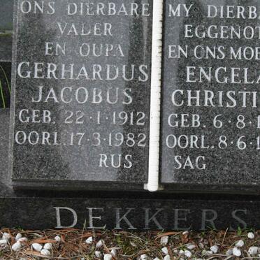 DEKKERS Gerhardus Jacobus 1912-1982 &amp; Engela Christina 1918-1979