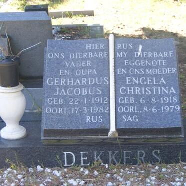 DEKKERS Gerhardus Jacobus 1912-1982 &amp; Engela Christina 1918-1979