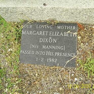 DIXON William John McConaghy -1964 &amp; Margaret Elizabeth MANNING -1982 