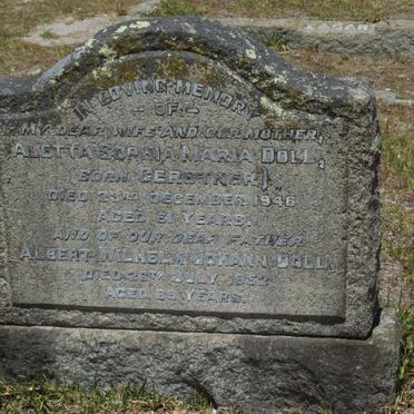 DOLL Albert Wilhelm Johann -1952 &amp; Aletta Sophia Maria GERSTNER -1946