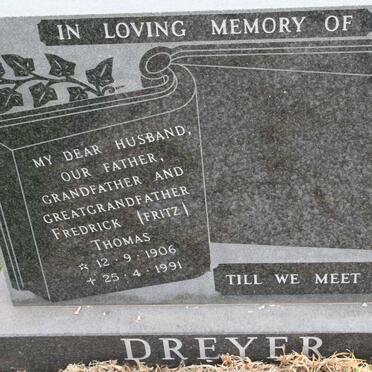 DREYER Fredrick Thomas 1906-1991