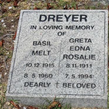 DREYER Basil Melt 1915-1960 &amp; Greta Edna Rosalie 1911-1994
