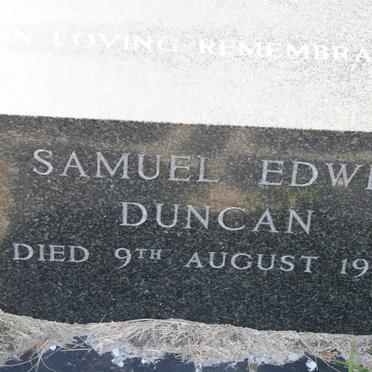 DUNCAN Samuel Edwin -1959