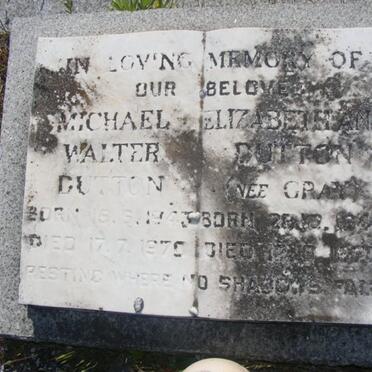 DUNN Michael Walter 1943-1970 &amp; Elizabeth Ann GREY 1942-1970