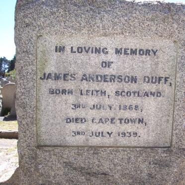 DUFF James Anderson 1868-1939