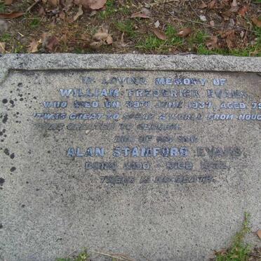 EVANS William Frederick -1937 :: EVANS Alan Stamford 1900-19?2