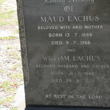 EACHUS William 1886-1975 &amp; Maud 1886-1966