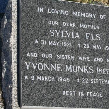 ELS Sylvia 1921-1966 :: MONKS Yvonne nee ELS 1949-2000