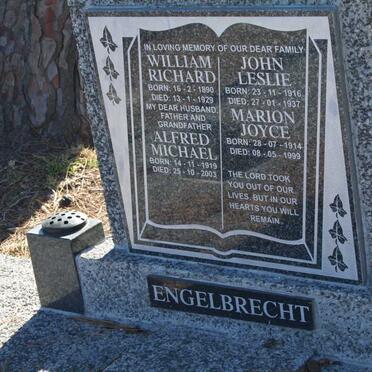 ENGELBRECHT William Richard 1890-1929 :: ENGELBRECHT John Leslie 1916-1937