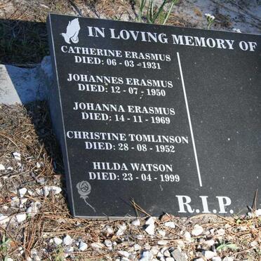 ERASMUS Johannes -1950 :: ERASMUS Catherine -1931 :: ERASMUS Johanna -1969