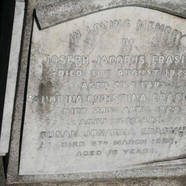 ERASMUS Joseph Jacobus -1923 :: ERASMUS Susan Johanna -1926 :: ERASMUS Andrina Christina -1925 