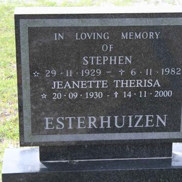 ESTERHUIZEN Stephen 1929-1982 &amp; Jeanette Therisa 1930-2000